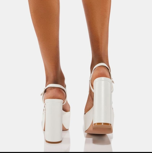 White chunky platform heels new - Picture 3 of 10